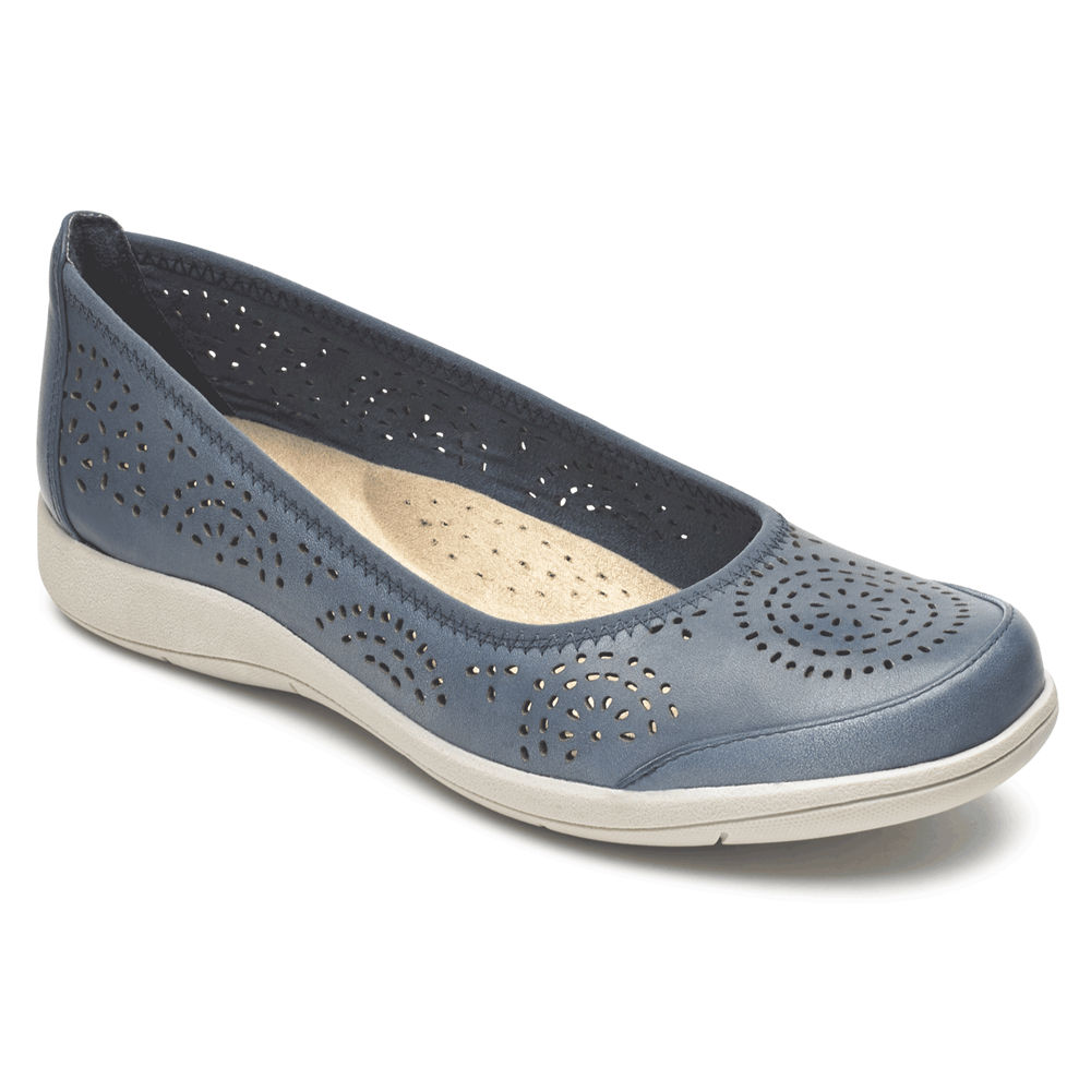 Rockport Womens Slip-On Blue - Daisey Ballet - UK 895-MPZHNX